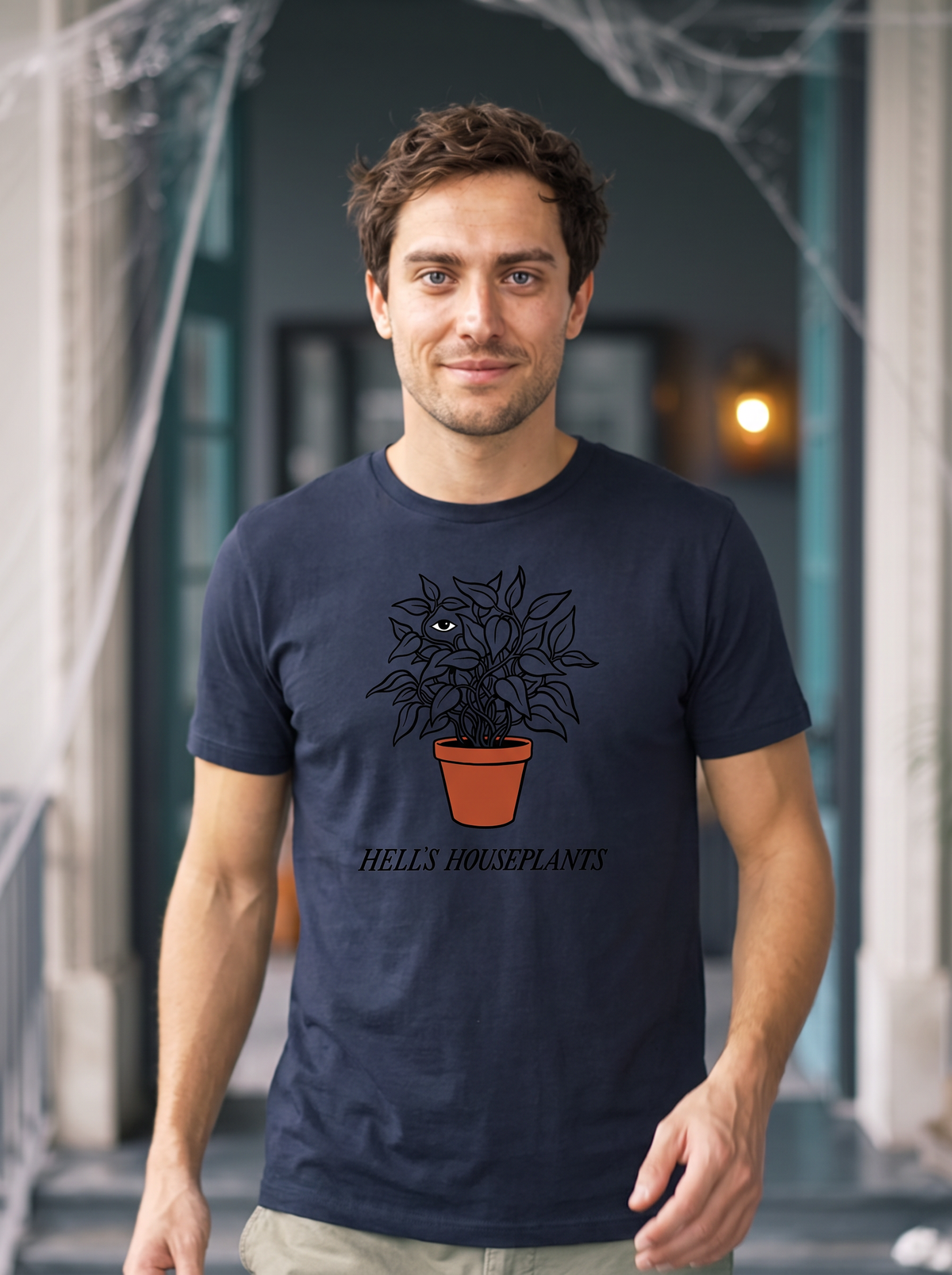 Hell's Houseplants T-Shirt - Midnight Haunt (lifestyle)