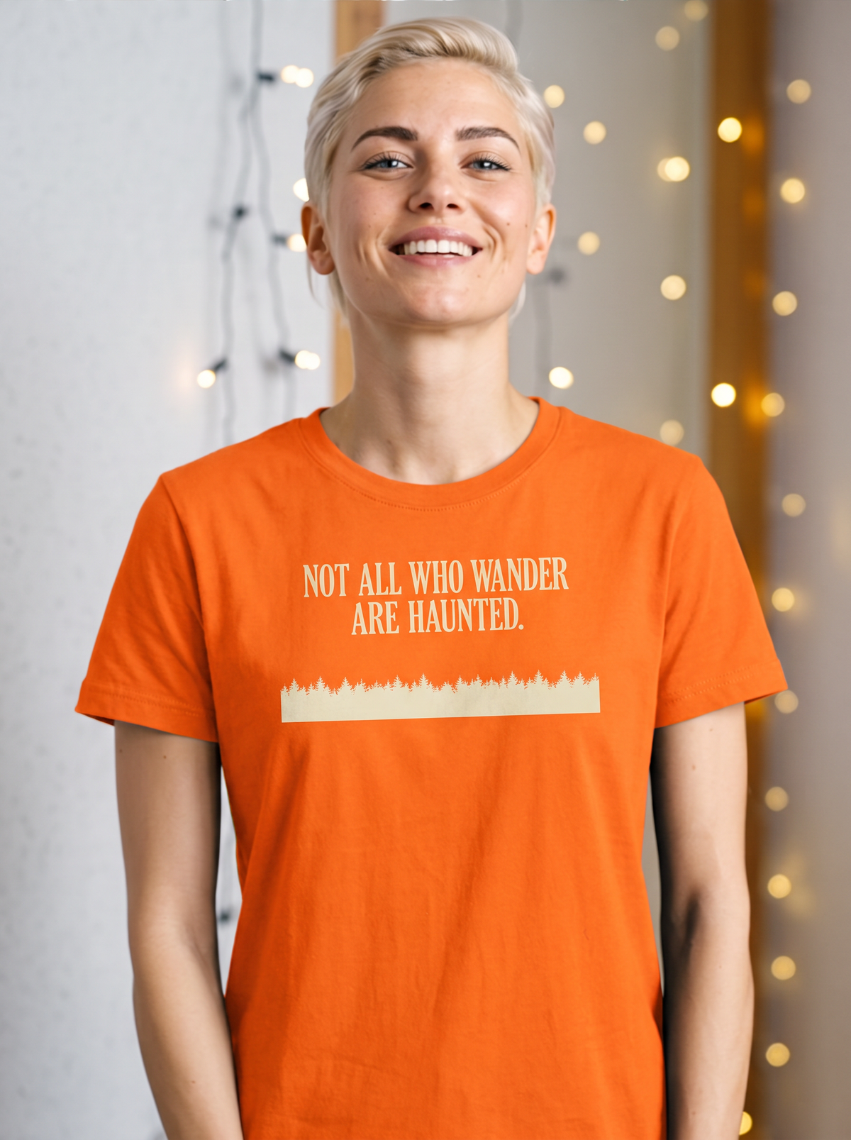 Not All Who Wander Are Haunted T-Shirt - Pumpkin Patch (lifestyle)