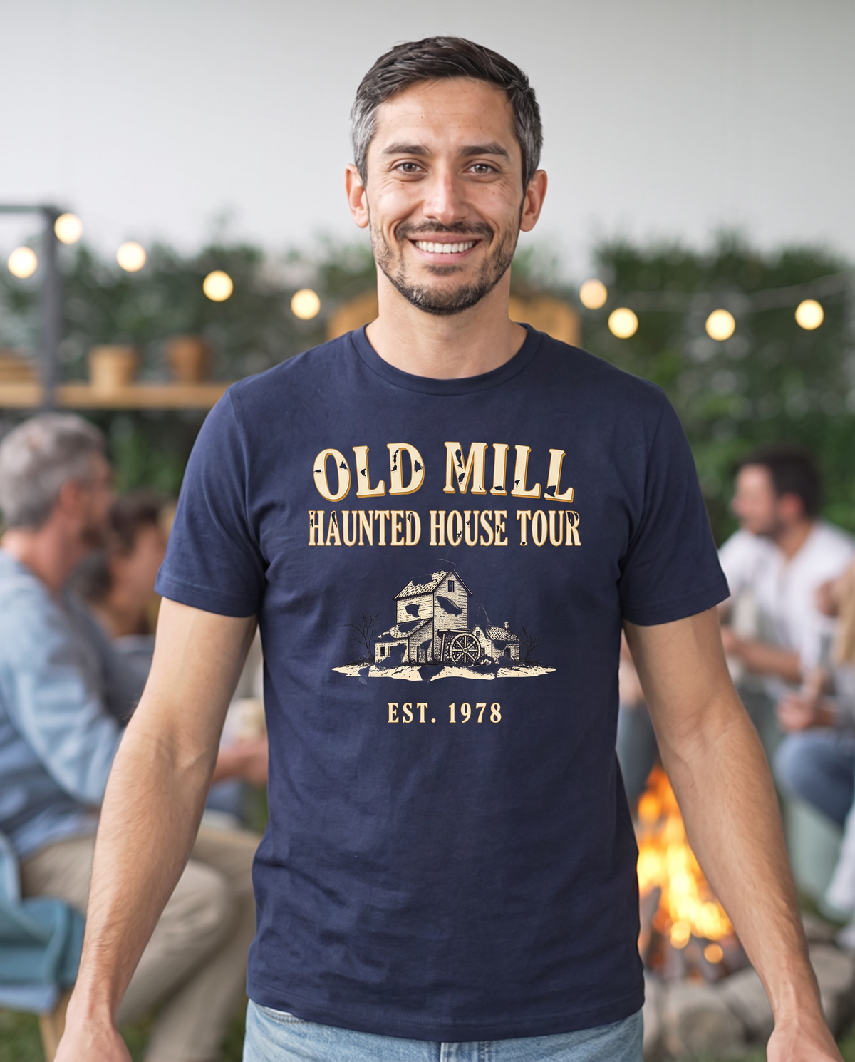 Old Mill Haunted House Tour T-Shirt - Midnight Haunt (lifestyle)