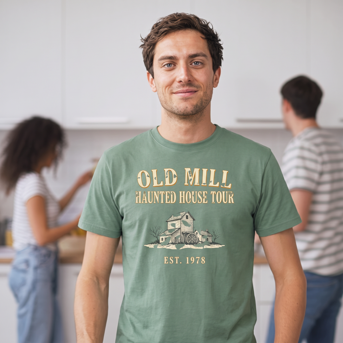 Old Mill Haunted House Tour T-Shirt - Swamp Zombie (lifestyle)