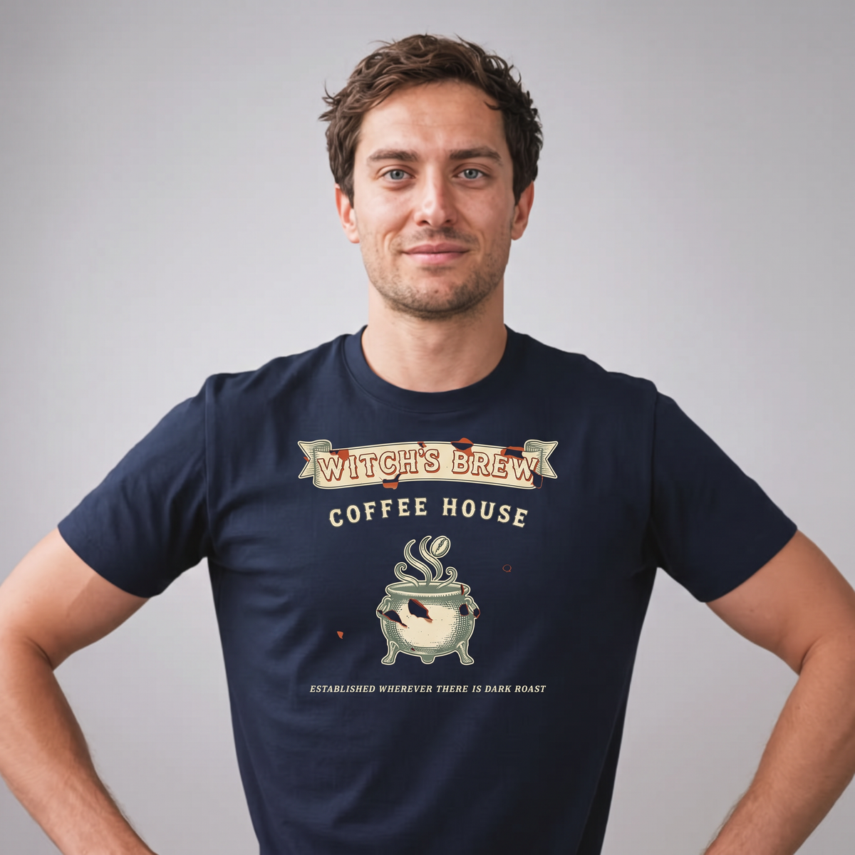Witch's Brew Coffee House T-Shirt - Midnight Haunt (lifestyle)